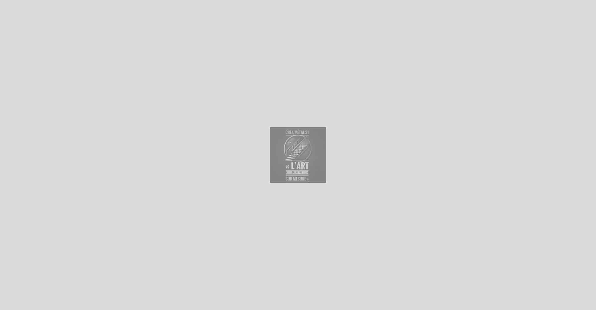 Logo CRÉA MÉTAL 31: L'art du métal sur mesure, avec un escalier stylisé au centre d'un cercle.
